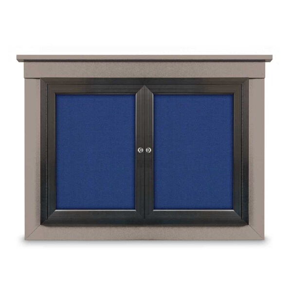 24"x36" 1-Door Enclosed Letterboard, Burgundy Vinyl/Walnut